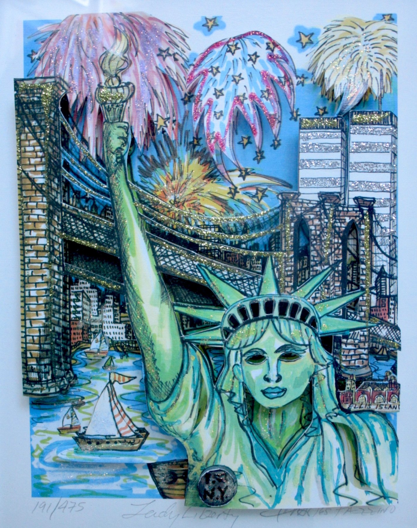 AcheterCharles Fazzino - Lady Liberty? Enchérissez de 675!