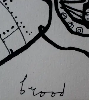 Herman Brood - Stifttekening op papier(ansichtkaart): Ik raak op dreef kopen? Bied vanaf 350!