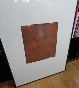 Werner Moonen - ABSTRACTIE / KOPERKLEURIGE ETS + RELIËF / 80 x 57 cm / KADER / SIG kopen? Bied vanaf 105!