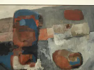 Kor Heemsbergen - Ingelijste gouache, Abstracte voorstelling – ca. 1970 kopen? Bied vanaf 80!