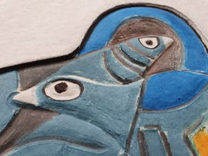 Corneille - Aquagravure: 'Les oiseaux amoureux et l’Africaine' - Nieuw ingelijst (Groot) kopen? Bied vanaf 690!