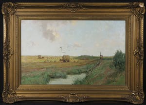 Willem Frederik Noordijk - Olieverf op doek, De Eempolder - Ingelijst kopen? Bied vanaf 1!