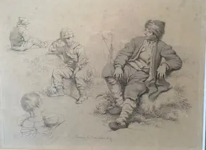 Jacob Ernst Marcus - Vier etsen kopen? Bied vanaf 75!