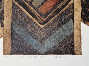 Peter Oosterbos - 1976 -grote, in gelimiteerde oplage (60) gemaakte reliëf Ets "1,2,3" potloodges kopen? Bied vanaf 38!