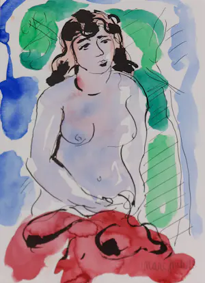 Marc Jonk - Set van vier mooie aquarellen - Vrouwelijk naakt kopen? Bied vanaf 120!