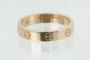 2015 - originele CARTIER 18kt rosé-goud "love collection" screw ring mt diamant kopen? Bied vanaf 430!