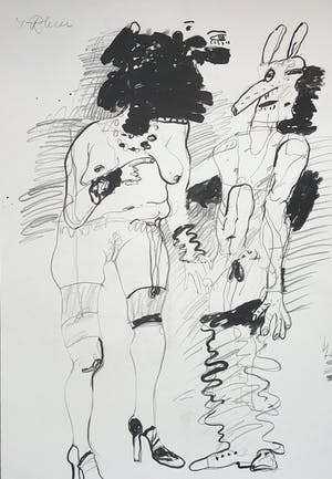 Anton Martineau - dynamiek tussen man en vrouw - 70x100cm kopen? Bied vanaf 250!