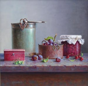 Hans Habraken - Zeer mooi groot stilleven Hans Habraken op paneel. kopen? Bied vanaf 850!