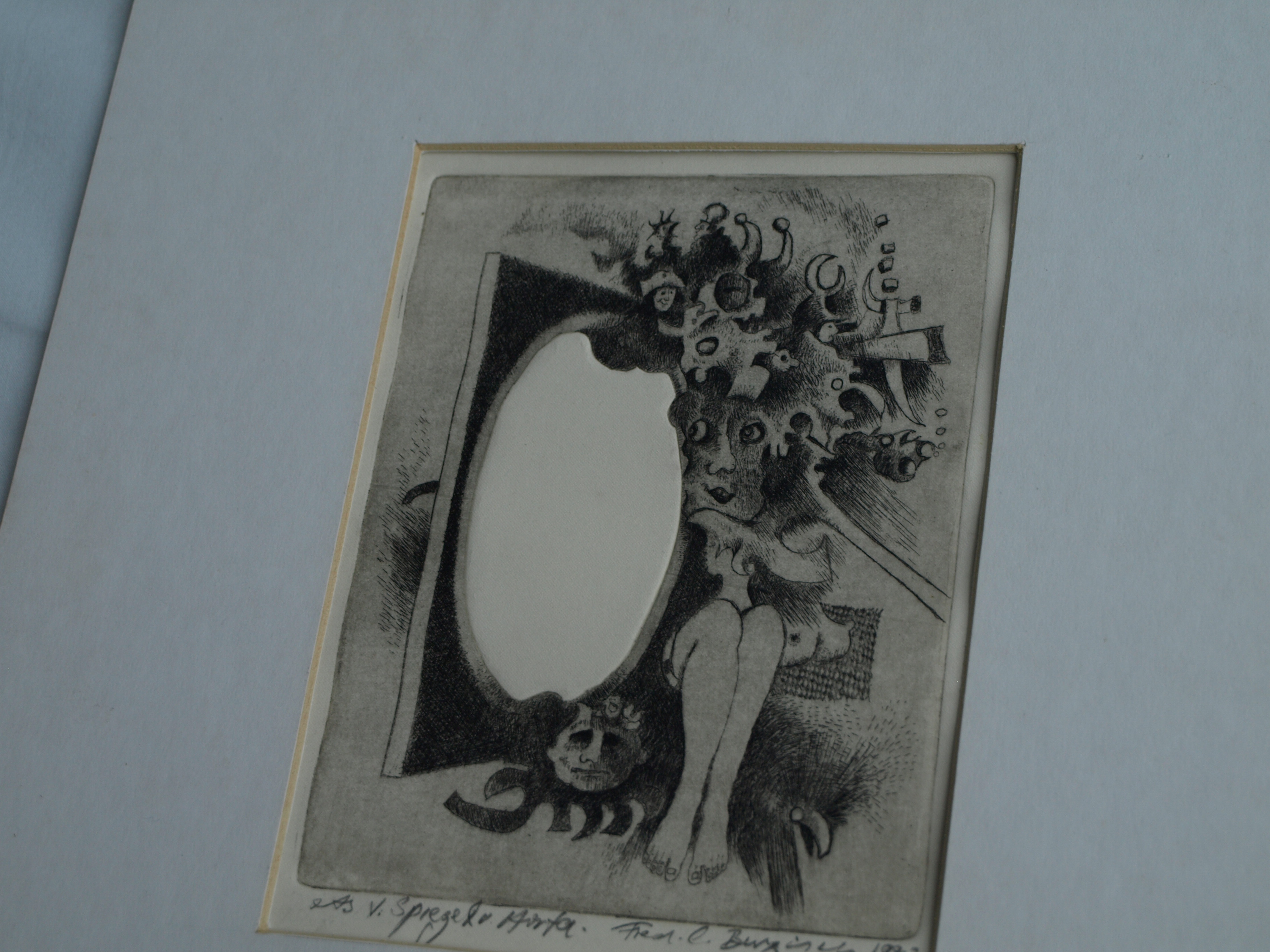 Niet of onleesbaar gesigneerd - Ets, Voor de Spiegel – gesigneerd - 1970 kopen? Bied vanaf 1!