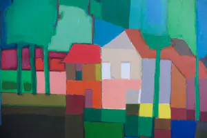 Ton Schulten - Zeefdruk, Tussen de bomen - Ingelijst (Groot) (museumglas) kopen? Bied vanaf 400!
