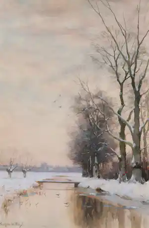 Fredericus van Rossum du Chattel - Winter landschap verkocht voor € 770!