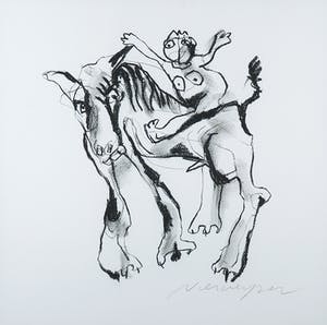 Henk Vierveijzer - Houtskool, Zonder titel - Ingelijst kopen? Bied vanaf 100!