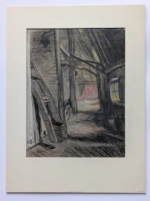 Johannes Graadt van Roggen - 1913 - Interieur van een schuur kopen? Bied vanaf 90!