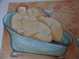 Ada Breedveld - Zeefdruk. Titel, "Visiting Time" . kopen? Bied vanaf 50!