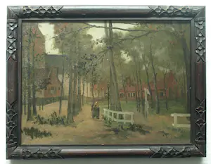 Annie Bruin - Olieverf op doek , Dorpsgezicht Laren? – Lijst, 34 x 44½ cm kopen? Bied vanaf 1!