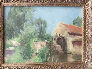 Gerard Altmann - Watermolen in zomers landschap. kopen? Bied vanaf 150!