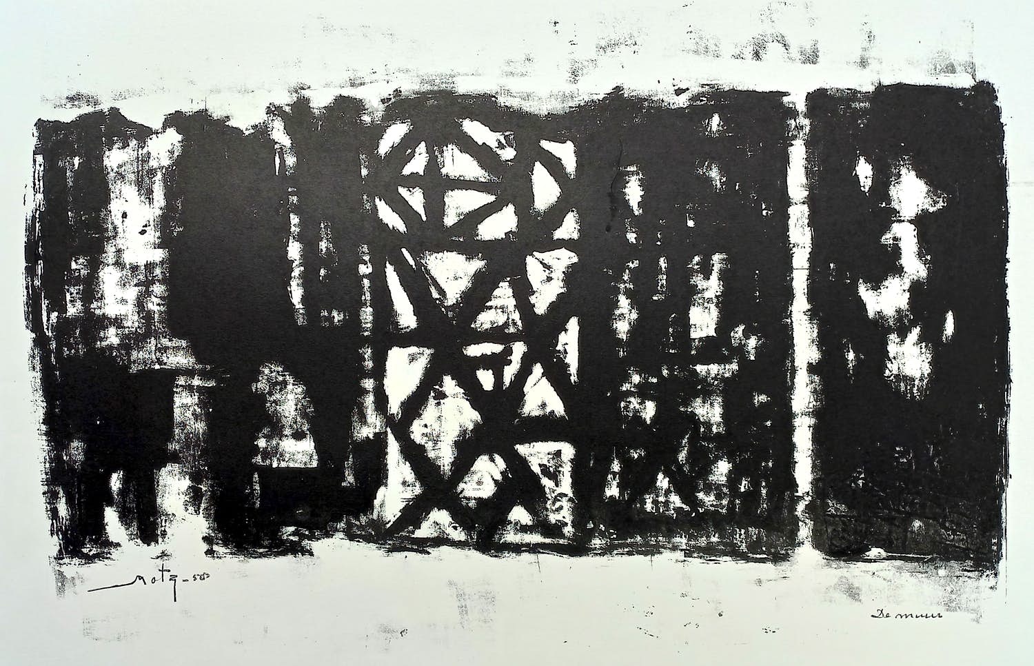 Wim Motz - De muur, litho verkocht voor € 35!