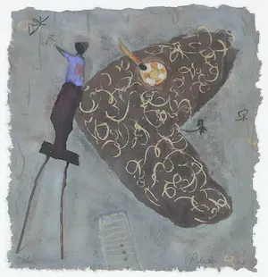 Liesbeth Rahder - Zeefdruk op geschept papier, Zonder titel - Ingelijst kopen? Bied vanaf 40!