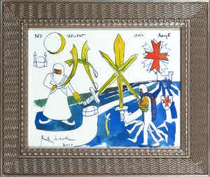 Rob Scholte - Aquarel, Red Crescent Croix Rouge verkocht voor € 1!