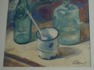 Klaas Pijlman - Aquarel , Stilleven – gesigneerd & ingelijst – Groot - 1963 kopen? Bied vanaf 75!