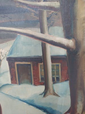 Hubert Bekman - Winterlandschap boerderij Limburg - olieverf ca. 1935 kopen? Bied vanaf 650!