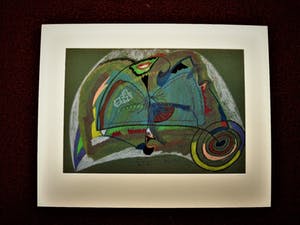 Paul Koning - Bijzonder Psychedelisch 1974 Pastel krijt "Leven is verduiveld Vermoeiend" gesig kopen? Bied vanaf 10!