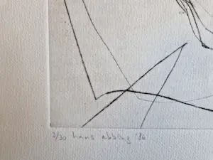 Hans Abbing - Grote en karakteristieke - kleine oplage (3/30) ETS "liggend vrouwelijk naakt" kopen? Bied vanaf 1!