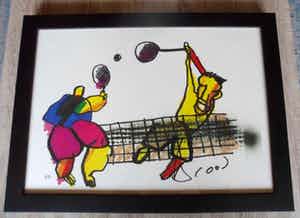 Herman Brood - Zeefdruk. Titel, "Tennissers ". verkocht voor € 175!