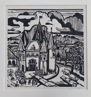 Jan Wiegers - Houtsnede 'Nieuwmarkt Amsterdam' verkauft für € 200!
