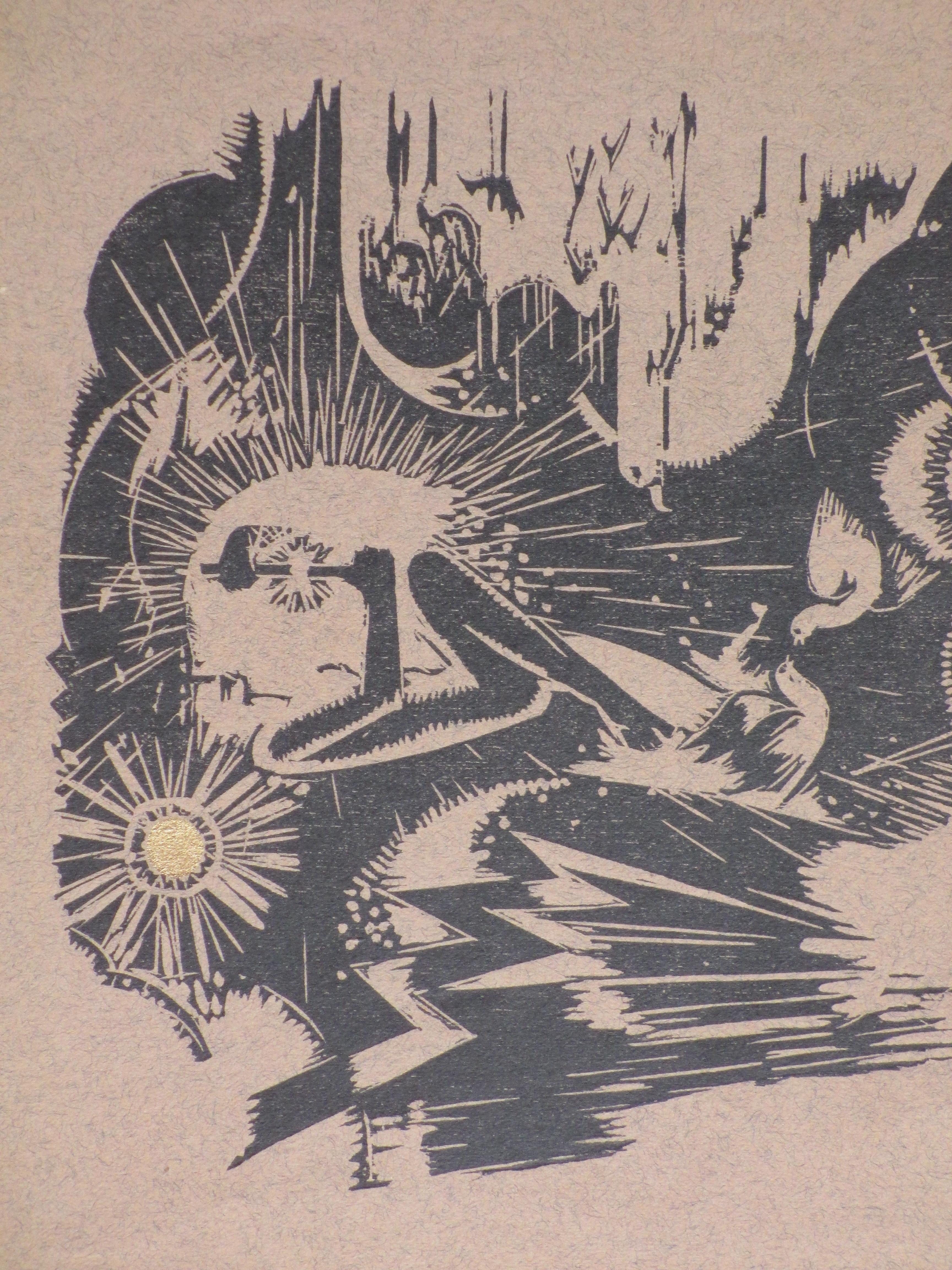 Pieter den Besten - Vredig Paradijs - Vergulde houtsnede kopen? Bied vanaf 40!