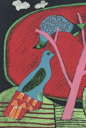 Corneille - handgesigneerde kleurenlitho | l'Arbre rouge' | 1985 kopen? Bied vanaf 350!