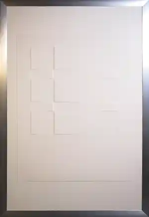 Harry van Kuyk - Reliëfdruk, Letter E - Ingelijst verkocht voor € 250!