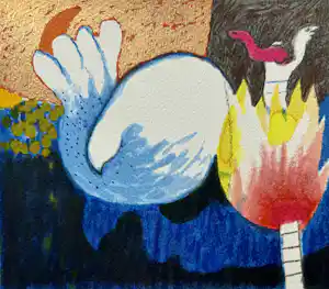 Michel van Overbeeke - handgesigneerde zeefdruk | 'Vogel' | 1996 vendu pour 50€ !