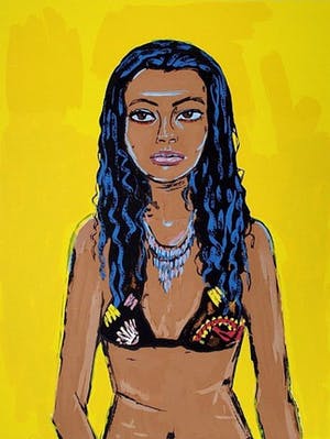 Peter Klashorst - Kleurenzeefdruk - MY YELLOW PRINCESS - Handgesigneerd - 125 ex. kopen? Bied vanaf 1!