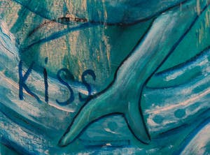 Kiss Riemvis - Olieverf op doek, z.t. Fantasy figuren kopen? Bied vanaf 10!