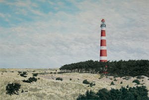 Frans Room - Vuurtoren – Bornrif – Ameland - kleurzeefdruk kopen? Bied vanaf 55!