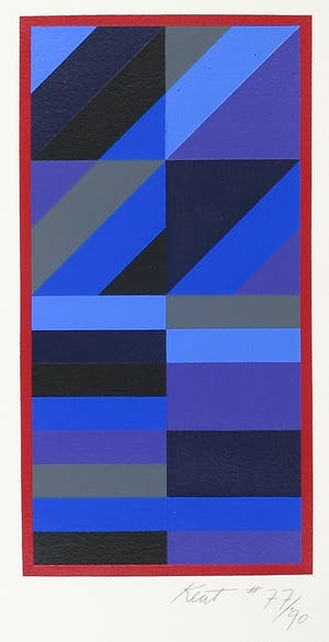 Nigel Kent - Acryl op papier, Geometrische compositie kopen? Bied vanaf 1!