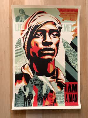 Shepard Fairey - VOTING RIGHTS ARE HUMAN RIGHTS verkocht voor € 1!