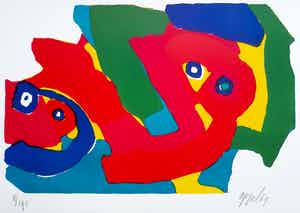 Karel Appel - Figuren, zeefdruk verkocht voor € 695!