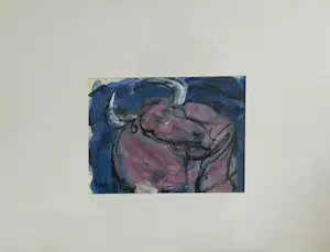 Margarita Nicolaas - Unieke stier in paars & blauw kopen? Bied vanaf 50!