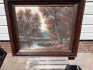 Gerry van der Linden - Boslandschap, Berkenbomen aan Ven kopen? Bied vanaf 25!