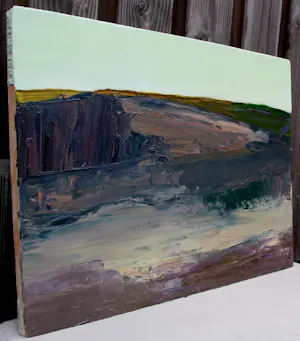 Anke Roder - Olieverf en wax op paneel: "Rotskust" - 2002 kopen? Bied vanaf 1495!