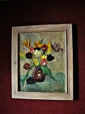 Matthieu Wiegman - Olieverf - Bergense School - circa 1930 - Voorjaarsboeket Tulpen - gesigneerd kopen? Bied vanaf 191!