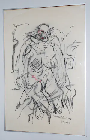 David Leviathan - Mansfiguur - grote tekening, zwart en rood. kaufen? Bieten Sie von 75!