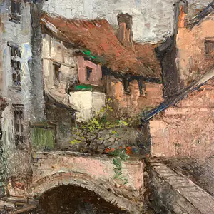 Walter Neuhof - Stadsgezicht met watergang kopen? Bied vanaf 60!