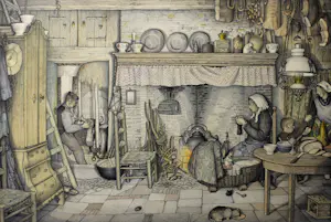 Jan Strube - "Boereninterieur omstreeks 1900, NB Nederland" kaufen? Bieten Sie von 75!