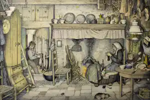 Buy Jan Strube - "Boereninterieur omstreeks 1900, NB Nederland"? Bid from 75!