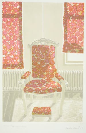 Bertha Haak - Litho, Fauteuil met bloemen kopen? Bied vanaf 1!