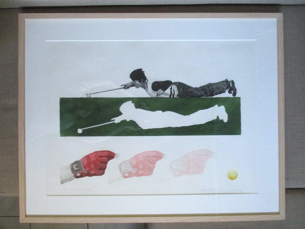 Leentje Linders - grote ingelijste ets 'Can I give you a hand?', Barth lijst kopen? Bied vanaf 60!