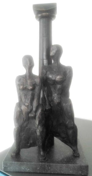 Brons (Onbekend) - man en vrouw voor pilaar kopen? Bied vanaf 129!